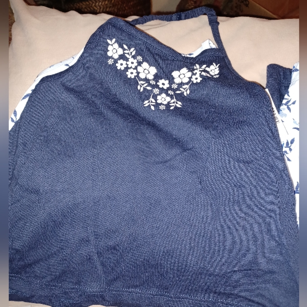 The Children's Place Navy and White Floral Kids Matching Set